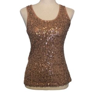 APT. 9 Tank Top Women's Size Small Mauve Pink Sleeveless Blouse Sequins
